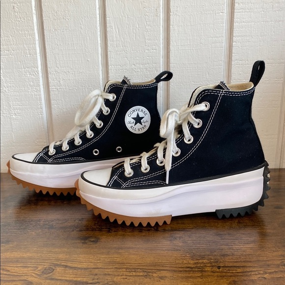 Converse Run Star Hike Platform Sneaker Hi-Top Black/White/Gum 5.5 - Picture 6 of 10